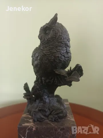 Бронзова фигура бухала. , снимка 3 - Статуетки - 50399492
