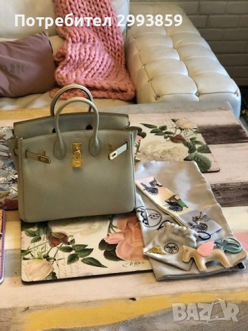 чанта Ермес Бъркин мини*HERMES BIRKIN 35 ETOUPE TOGO GOLD HARDWARE, снимка 3 - Чанти - 38101960