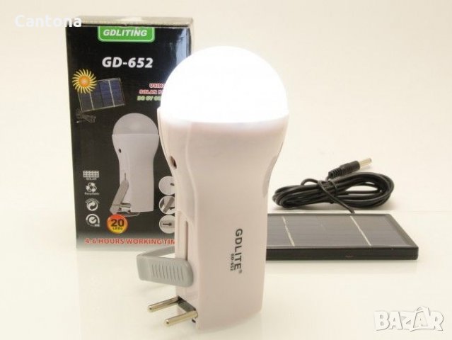 Универсална автономна соларна къмпинг LED лампа GD-652, снимка 2 - Къмпинг осветление - 34880314
