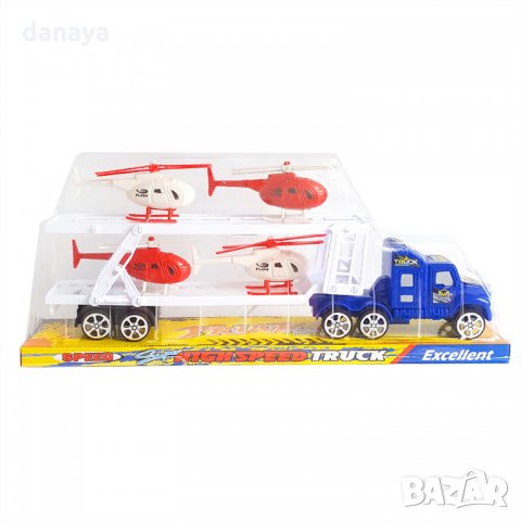 2144 Играчка автовоз с 4 хеликоптера, 31см