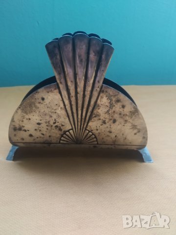 посребрен метален салфетник арт нуво