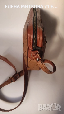 Кожена дамска чанта от Ashley Brooke в кафяв цвят, снимка 5 - Чанти - 52314150