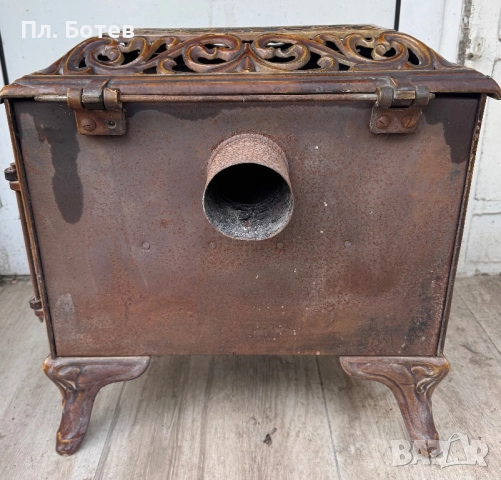 Стара кахлена - емайлирана печка, снимка 6 - Антикварни и старинни предмети - 52663974