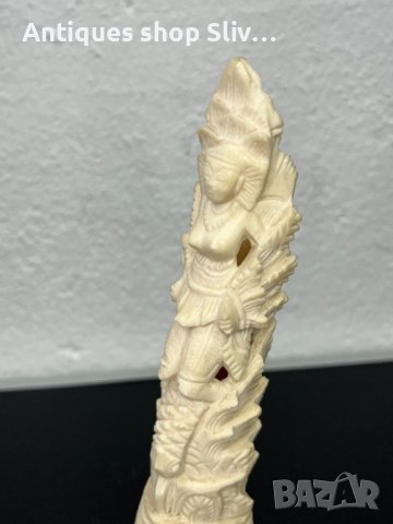 Азиатска ръчно резбована фигура от кост. №5022, снимка 11 - Колекции - 44104723