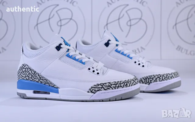 Nike Air Jordan Retro 3 White Cement, University Blue Мъжки Дамски Маратонки, снимка 7 - Маратонки - 47413966