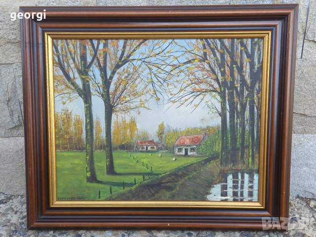 картина пейзаж върху платно , снимка 1