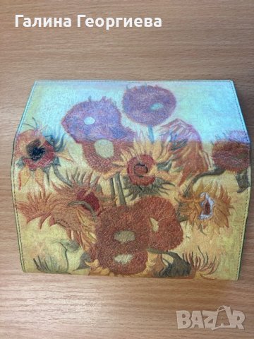 ЛУКС портфейл Ван Гог от естествена кожа и ръчна изработк, снимка 2 - Портфейли, портмонета - 44115165