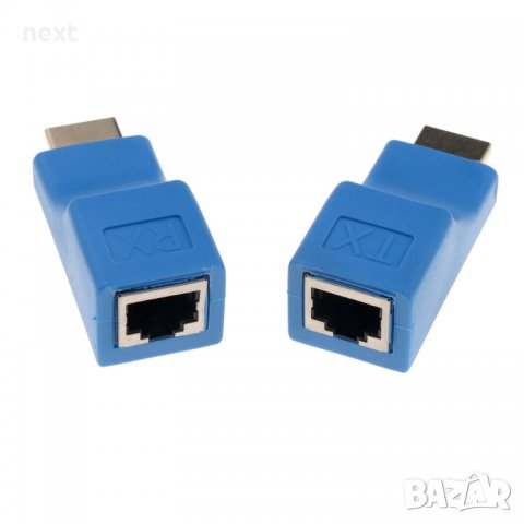 HDMI Extender/удължител с RJ45 порт/LAN кабел Full HD до 30м + Гаранция, снимка 2 - Кабели и адаптери - 32898706