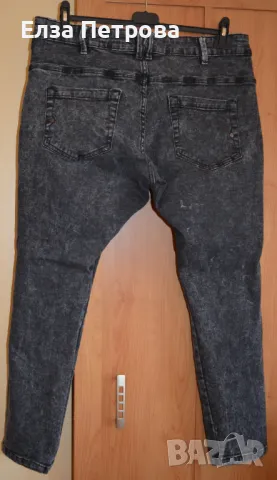 Дамски пролетно-есенни интересни тъмно сиви дънки, снимка 2 - Дънки - 43482265