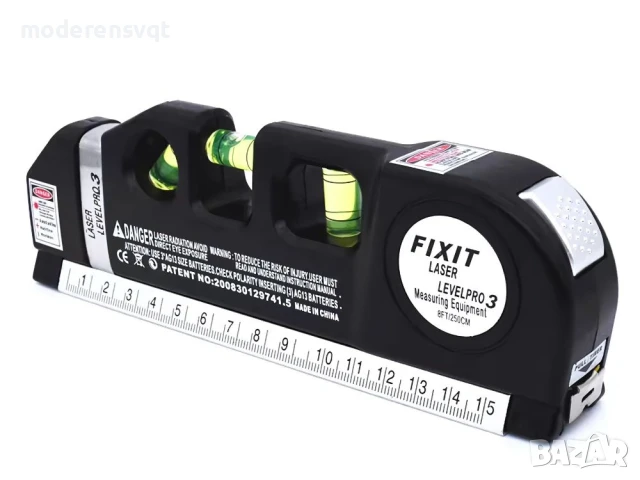 Прецизен лазерен нивелир с 2,5 м ролетка, лазер, 3 LED режима, USB, снимка 4 - Друга електроника - 50574964