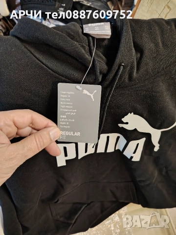 Мъжки суичър с качулка Puma Essentials Big Logo Fleece, черен, 586686-01, снимка 2 - Суичъри - 52649986