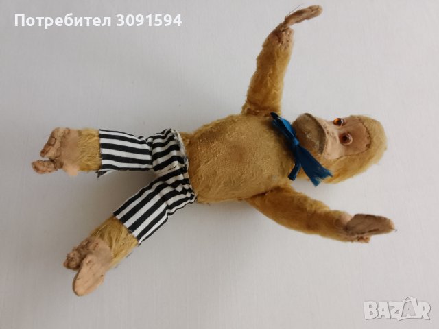 Стара играчка маймуна напълнена със слам , снимка 2 - Колекции - 43886650