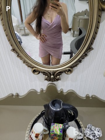 Рокля в розово с частици , снимка 5 - Рокли - 43943468