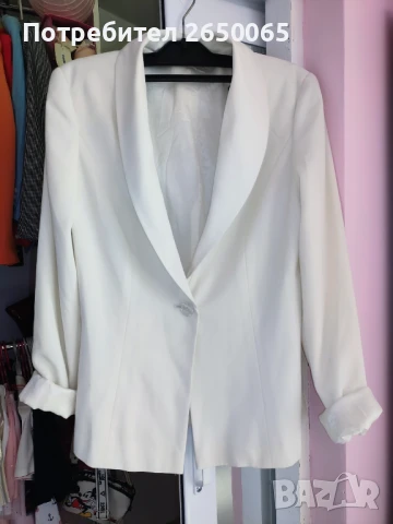 Бяло сако размер М, снимка 2 - Сака - 51059072