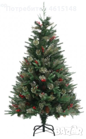 Изкуствена елха Luxury Diamond с червен глог и шишарки, снимка 11 - Други - 51962860