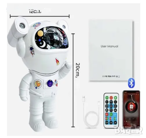 Лампа астронавт прожектор, LED, дистанционно, снимка 3 - Други - 47984219