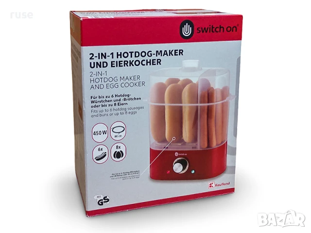 НОВ! Уред за хот дог и яйцеварка 2 в 1, снимка 2 - Уреди за готвене на пара - 50702950