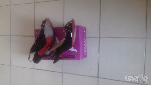 Дамски елегантни,лачени официални обувки без пръсти,10см ток,номер 37, снимка 2 - Дамски елегантни обувки - 25583435