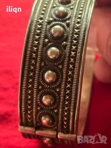 Масивна стара сребърна гривна. Ръчна изработка. , снимка 8 - Антикварни и старинни предмети - 48951964