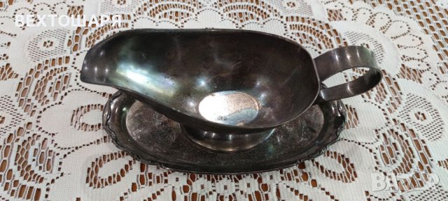 Старинна Посребрена Немска Сосиера WMF, снимка 6 - Антикварни и старинни предмети - 38470902