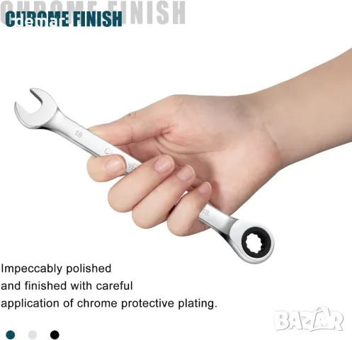 SORAKO тресчотка 18 мм, комбиниран ключ с фиксирана глава, комбиниран ключ с тресчотка, снимка 2 - Ключове - 49904003