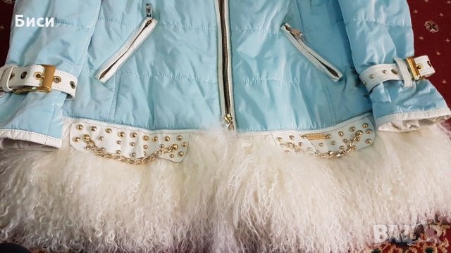 Марково италианско яке,непромокаема материя,естествена кожа,естествен косъм лама, снимка 2 - Палта, манта - 35373929