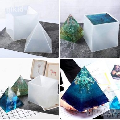 3D куб кутия квадрат за Пирамида Оргонит молд форма калъп пластмасова смола за и бижута глина, снимка 3 - Форми - 35166031