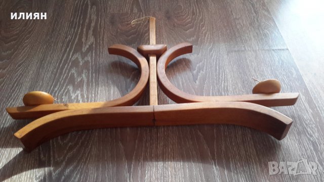 Дървена лампа със две крушки , снимка 6 - Лампи за таван - 33558941