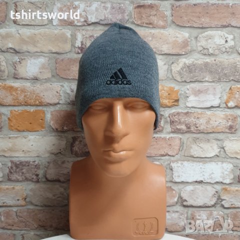 Нова зимна шапка с логото на марката ADIDAS (Адидас) в сив цвят, снимка 5 - Шапки - 43374864
