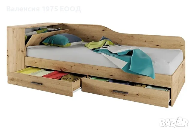 Легло с чекмеджета и ракла Сити 2005 дъб артисан или комбинация мока/ лате, снимка 3 - Спални и легла - 47352967