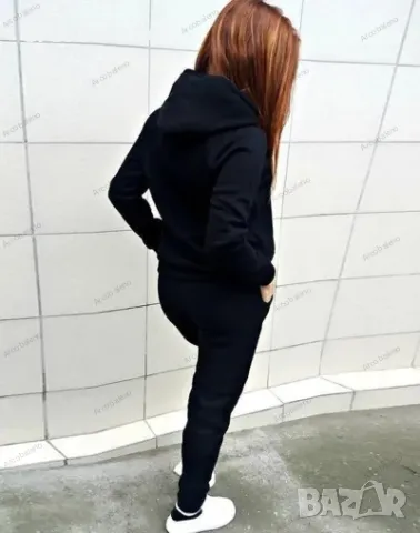 Дамски ежедневен спортен комплект с качулка и модерен поларен пуловер, 5цвята , снимка 3 - Спортни екипи - 48657299