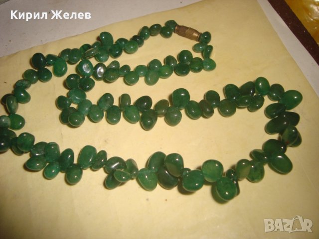 СКЪПОЦЕННА ОГЪРЛИЦА НАТУРАЛЕН ПЕРИДОТ РЕТРО БИЖУ 22796, снимка 2 - Колиета, медальони, синджири - 33423053