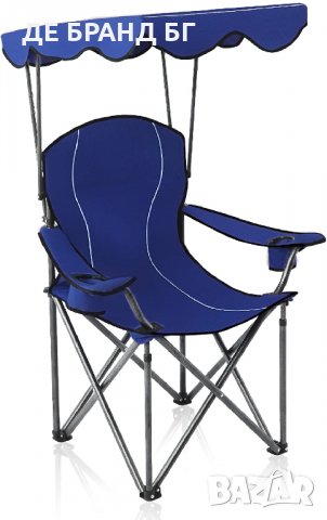 Сгъваем къмпинг стол със сенник и с чанта за съхранение E01CC-502 NAVY BLUE, снимка 1 - Къмпинг мебели - 35095430