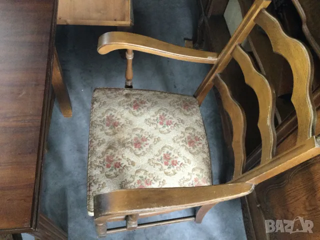 Стара маса и 6 стола, снимка 4 - Антикварни и старинни предмети - 49774820