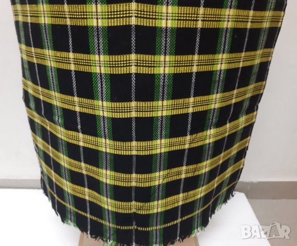 Стара тъкана престилка, каре, черно, жълто(16.3), снимка 4 - Антикварни и старинни предмети - 43557727