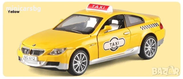 Метални колички: BMW M6 Taxi (БМВ Takси), снимка 2 - Колекции - 50496536