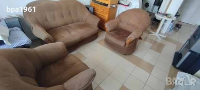 Двуместен диван и фотьойли плюс бонуси, снимка 4 - Дивани и мека мебел - 52252174