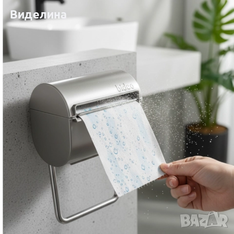 Bideo – поставка за тоалетна хартия, с функция за овлажняване, снимка 3 - Други - 51902549