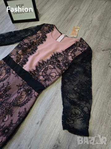 Нова рокля с дантела в цвят - розов и бордо, снимка 6 - Рокли - 53305318
