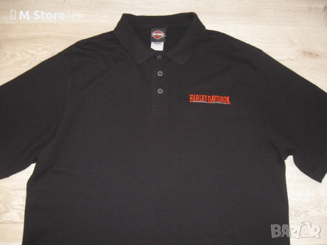 Harley Davidson мъжка тениска с яка XL размер, снимка 4 - Тениски - 51223400
