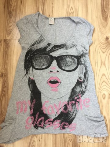 Дамска тениска PULL&BEAR оригинал, size M, 100%памук, като туника, много запазена, снимка 1 - Тениски - 29007220