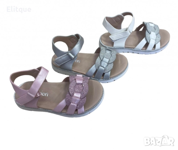 Детски сандали за момиче с велкро закопчаване и бестящ акцент, снимка 2 - Детски сандали и чехли - 52888813