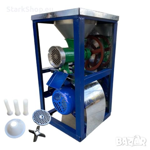 Чугунена румънска месомелачка №32 с електромотор,  стойка, метална фуния  и плот , снимка 2 - Други инструменти - 43050599