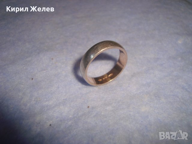СРЕБЪРЕН ФЕШЪН АРТ ПРЪСТЕН ХАЛКА SAMPLE ИТАЛИЯ СРЕБРО 925 със ЗЛАТО 26592, снимка 7 - Пръстени - 37395482
