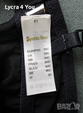 Petite Fleur 75В/C луксозен черен корсет с пришити/вградени жартиери, снимка 3 - Бельо - 43291706
