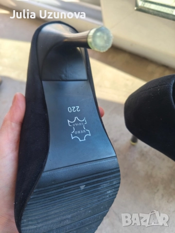 Черни официални обувки на ток - 35 номер, снимка 2 - Дамски обувки на ток - 51711649