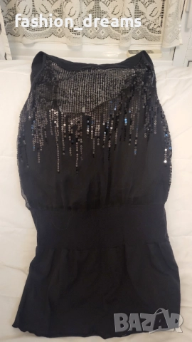 Рокля с пайети и ефектен тюлен гръб, снимка 2 - Рокли - 52478075