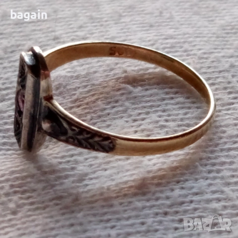 Пръстен с рубин. Сребро с позлата., снимка 3 - Пръстени - 52970056