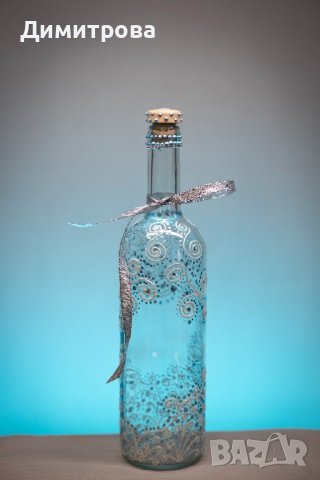 Подарък за жена, за годеж, за сватба. Оригинална декоративна бутилка с чаши и други аксесоари, снимка 2 - Подаръци за рожден ден - 42707752
