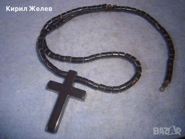 ФЕШЪН АРТ КОЛИЕ от ХЕМАТИТ с КРЪСТЧЕ - ХЕНД МЕЙД ИЗРАБОТКА , снимка 7 - Колиета, медальони, синджири - 36973653